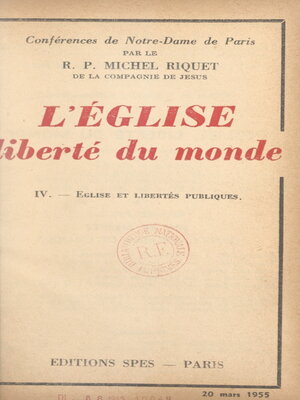 cover image of L'Église, liberté du monde (4). Église et libertés publiques